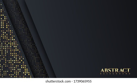 Abstract luxury background  dark gray and golden color design template. Vector illustration