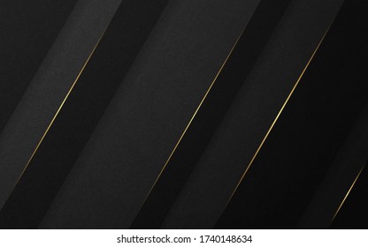 Abstrakter luxuriöser Hintergrund. Diagonal und Gold Linien auf schwarzer Textur Hintergrund. Vector-Abbildung. 