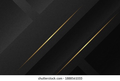 Abstract luxury background. Diagonal gold lines on black texture background. Vector illustration. 