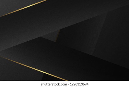 Abstract luxury background. Diagonal gold lines on black texture background. Vector illustration. 