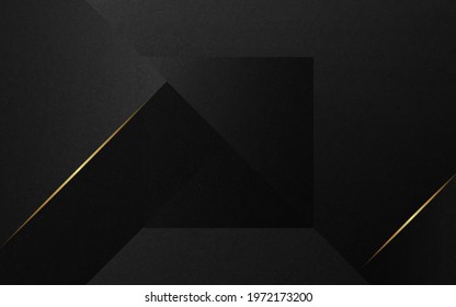 Abstract luxury background. Diagonal gold lines on black texture background. Vector illustration. 