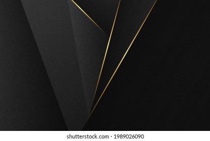 Abstract luxury background. Diagonal gold lines on black texture background. Vector illustration. 