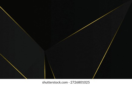 Abstrakter luxuriöser Hintergrund. Diagonale und goldene Linien auf schwarzem Texturhintergrund. Vektorgrafik.