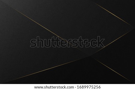 Abstract luxury background. Diagonal and gold lines on black texture background. Vector illustration. 