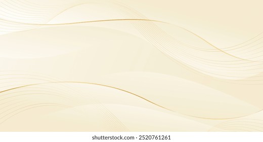 Abstract luxury background. Elegant beige modern wallpaper with wave shapes. Vector illustration. Suitable for web design, pages, templates, banners, and others