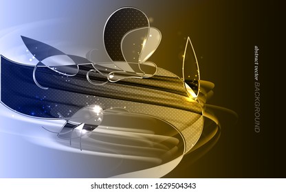 Abstract luxury background. Expensive vector frame with glowing fibers and  butterfly.