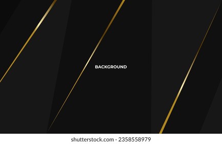 Abstract luxury background of geometric on black background with blank space in center for text. Minimalist golden background.