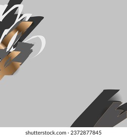 Abstract luxury background of geometric on black background with blank space in center for text. Minimalist golden background.