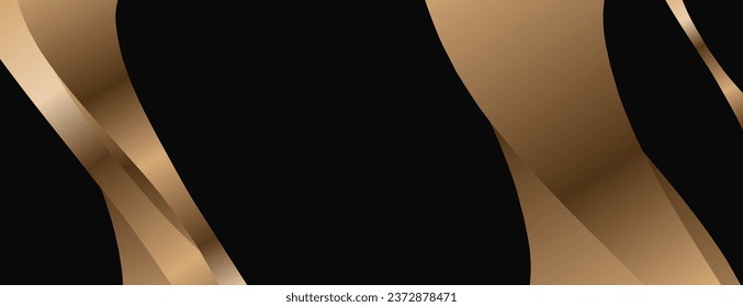 Abstract luxury background of geometric on black background with blank space in center for text. Minimalist golden background.