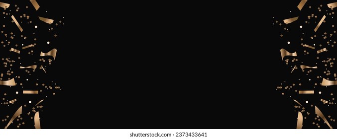 Abstrakter luxuriöser Hintergrund geometrischer Formen auf schwarzem Hintergrund mit Leerzeichen in der Mitte für Text. Minimalistischer goldener Hintergrund.