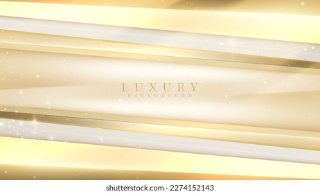 Abstract luxury background with gold line element and glitter light effect decoration.