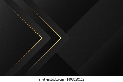 Abstract luxury background. Gold lines on black texture background. Vector illustration. 