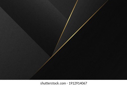 Abstract luxury background. Gold lines on black texture background. Vector illustration. 