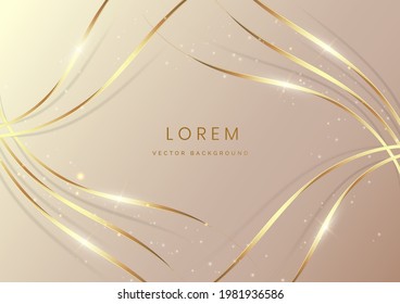 Resumen de fondo de lujo con curva de líneas doradas. Estilo de lujo. Ilustración del vector