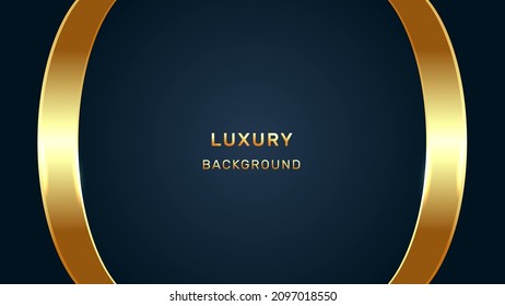 Abstract luxury background. Gold lines on navy background