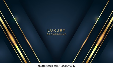 Abstrakter luxuriöser Hintergrund. Goldene Linien auf Marinehintergrund