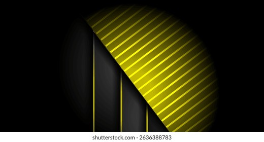 Abstract luxury background with gold lines, 3d realistic paper cut style. vector illustration