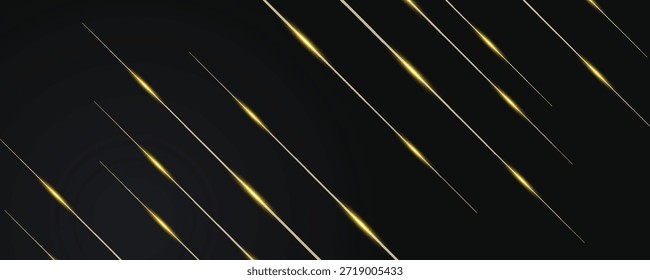 Abstractas fondo de lujo con líneas doradas en estilo de concepto de fondo negro oscuro y moderno. Ilustración del Vector sobre diseño de lujo de Plantilla moderno. diseño