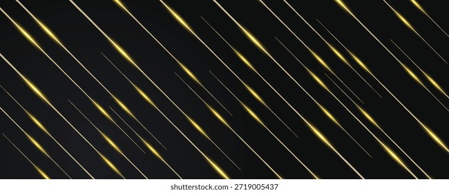 Abstractas fondo de lujo con líneas doradas en estilo de concepto de fondo negro oscuro y moderno. Ilustración del Vector sobre el diseño de lujo de Plantilla moderno. decoración abstracta
