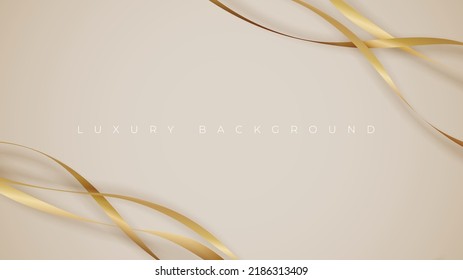 Abstract luxury background with golden ribbon elements. Elegant background with glitter gold lines decoration. Vector illustration