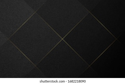 Abstract luxury background. Grid gold line pattern on black texture background. Vector illustration. 