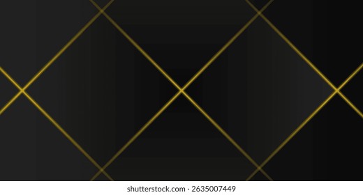 Abstractas fondo de lujo. Patrón de línea dorada de rejilla sobre fondo de textura negro. Ilustración vectorial.