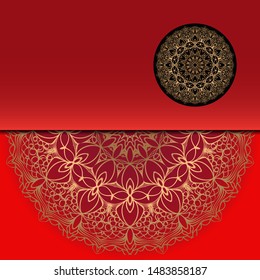 Abstract luxury background with mandala. Vector illustration. Ornament elegant invitation wedding card , invite.