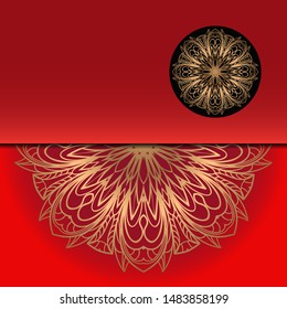Abstract luxury background with mandala. Vector illustration. Ornament elegant invitation wedding card , invite.