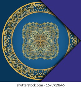 Todo un toque de lujo con mandala. Ilustración vectorial. Ornament elegante carta de invitación de boda , invitación.