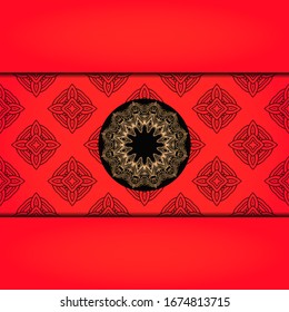Abstrakter luxuriöser Hintergrund mit Mandala. Vektorillustration. Ornament elegante Einladung Hochzeitskarte , einladen.