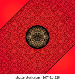 Todo un toque de lujo con mandala. Ilustración vectorial. Ornament elegante carta de invitación de boda , invitación.