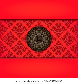 Todo un toque de lujo con mandala. Ilustración vectorial. Ornament elegante carta de invitación de boda , invitación.