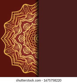 Todo un toque de lujo con mandala. Ilustración vectorial. Ornament elegante carta de invitación de boda , invitación.