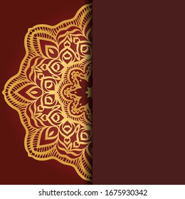 Todo un toque de lujo con mandala. Ilustración vectorial. Ornament elegante carta de invitación de boda , invitación.