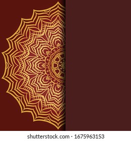 Abstrakter luxuriöser Hintergrund mit Mandala. Vektorillustration. Ornament elegante Einladung Hochzeitskarte , einladen.