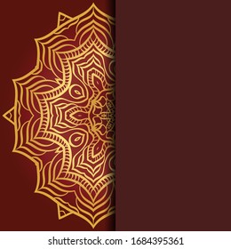 Abstrakter luxuriöser Hintergrund mit Mandala. Vektorillustration. Ornament elegante Einladung Hochzeitskarte , einladen.
