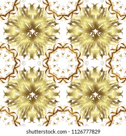 Abstract luxury background, ornament elegant invitation wedding card, invite, backdrop cover banner illustration. Patterns on white, neutral and yellow colors. Seamless. Vector illustration.