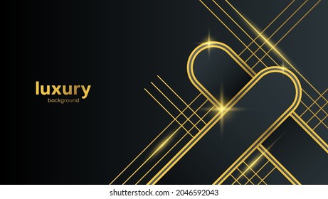 ABSTRACT LUXURY BACKGROUND WITH OVERLAPPING GOLD LINE AND STRIPES
