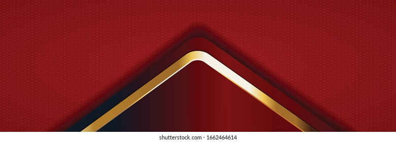 abstract luxury background with pattern and triangular golden line in geometric shaped arrow.  Can be used in banner design, cover design, background decoration