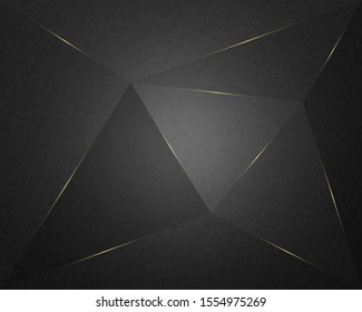 Abstract Luxury background. Polygonal pattern. black and gold. Vector illustration. 