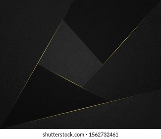 Abstract Luxury background.  polygonal pattern. black and gold lines. Vector illustration. 