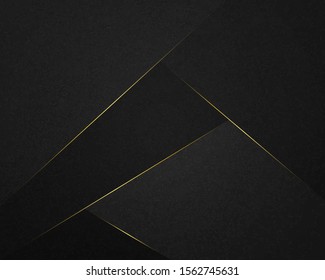 Abstract Luxury background.  polygonal pattern. black and gold lines. Vector illustration. 