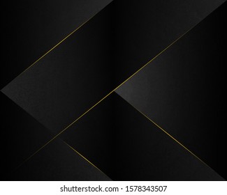 Abstract Luxury Background.  Polygonal Pattern. Black And Gold Lines. Vector Illustration. 