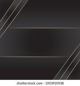 Resumen Lujo de fondo. patrón poligonal. líneas negras y doradas. Ilustración vectorial.
