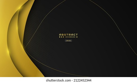Abstract luxury background and round gold shape   deep shadow