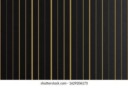 Abstract luxury background with Vertical gold lines pattern on black texture background