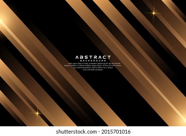 Abstract luxury black background with shining golden stripes design. Gradient diagonal lines geometric vector element. Modern elegant black and gold style concept with glitter effect.