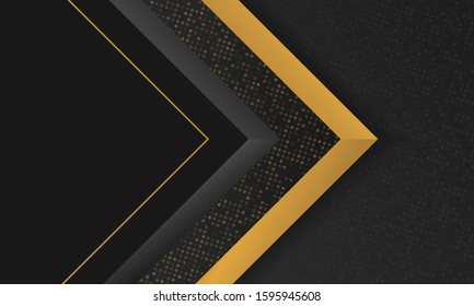 abstract luxury black and gold modern geometric shape background