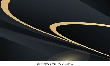 Abstract luxury black gold wave vector background