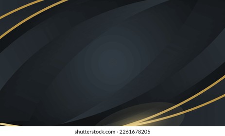 Abstract luxury black gold wave vector background